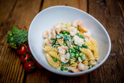 Fusilli with Shrimps & Spinach